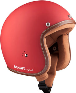 Bandit Premium Matte Red 3/4 Jet Helmet - Specialty
