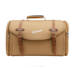 Classic "Roman Holiday" Tan Canvas Roll Bag - Large Luggage Case for Rear Rack