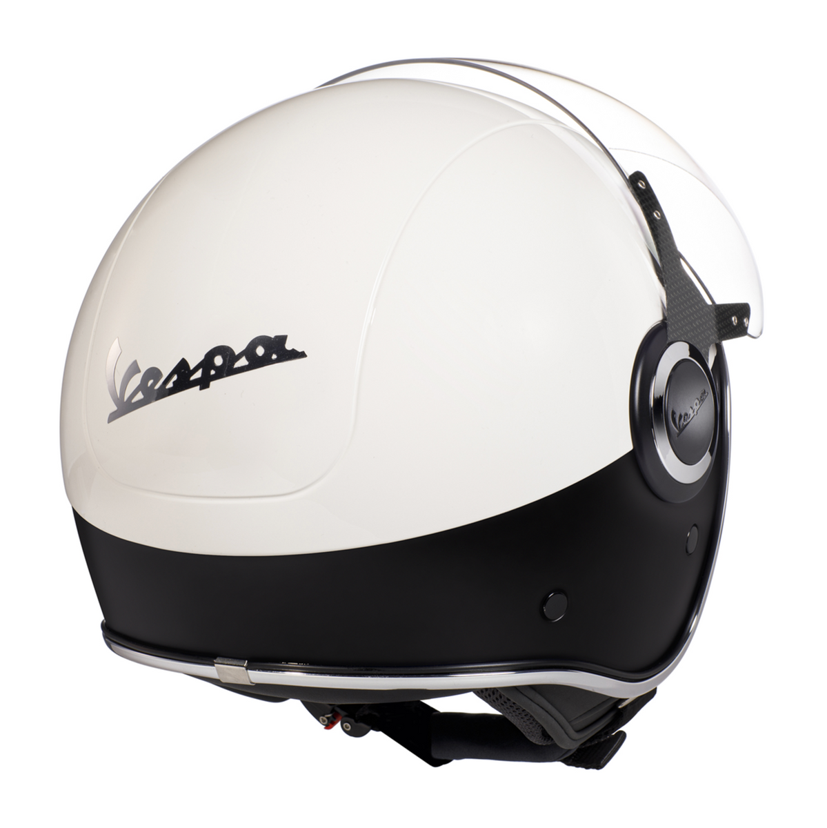 Vespa Black & White VJ1 3/4 Helmet - DOT FOR USA – Vespa Clearwater -