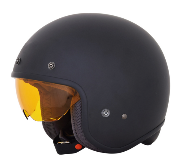 AFX 3/4 Helmet Built-In Visor - Matte Black